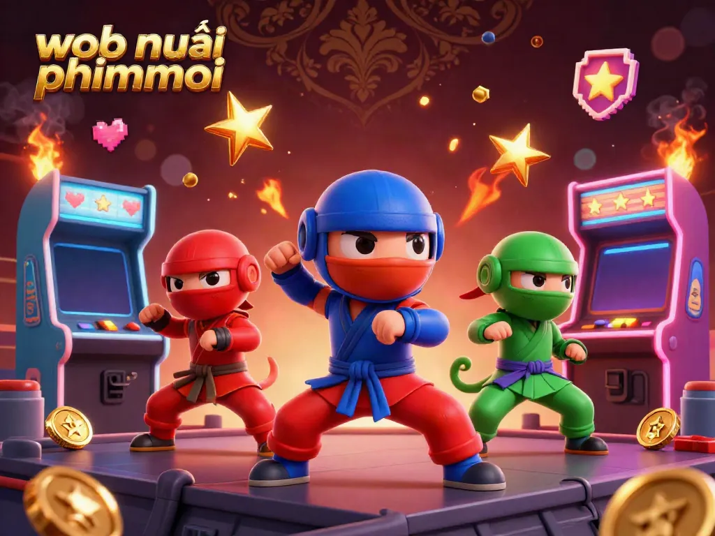 Experience dynamic gameplay with web mới phimmoi featuring vibrant ninja chameleons in synchronized poses.