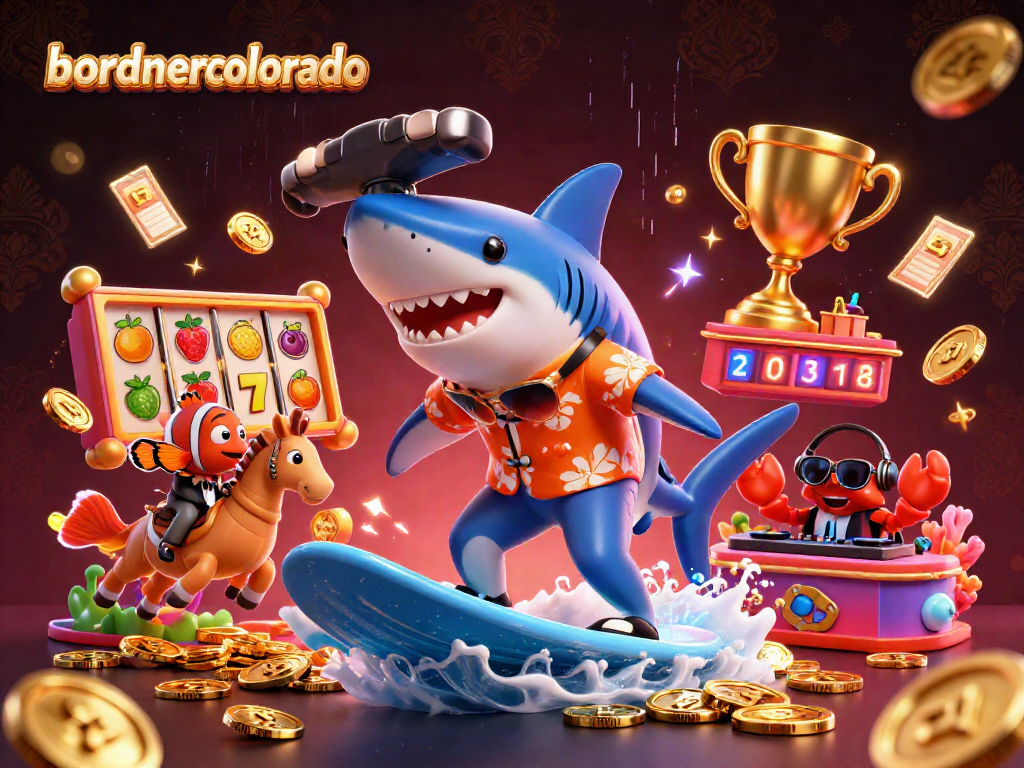 Play thrilling games at bordnercolorado with a vibrant casino scene featuring characters and dynamic elements.