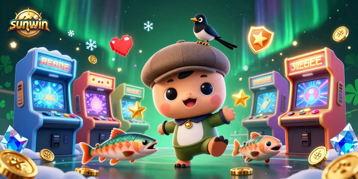 Experience thrilling fun with Sunwin’s vibrant 3D gaming scene featuring adorable characters and dazzling casino elements.